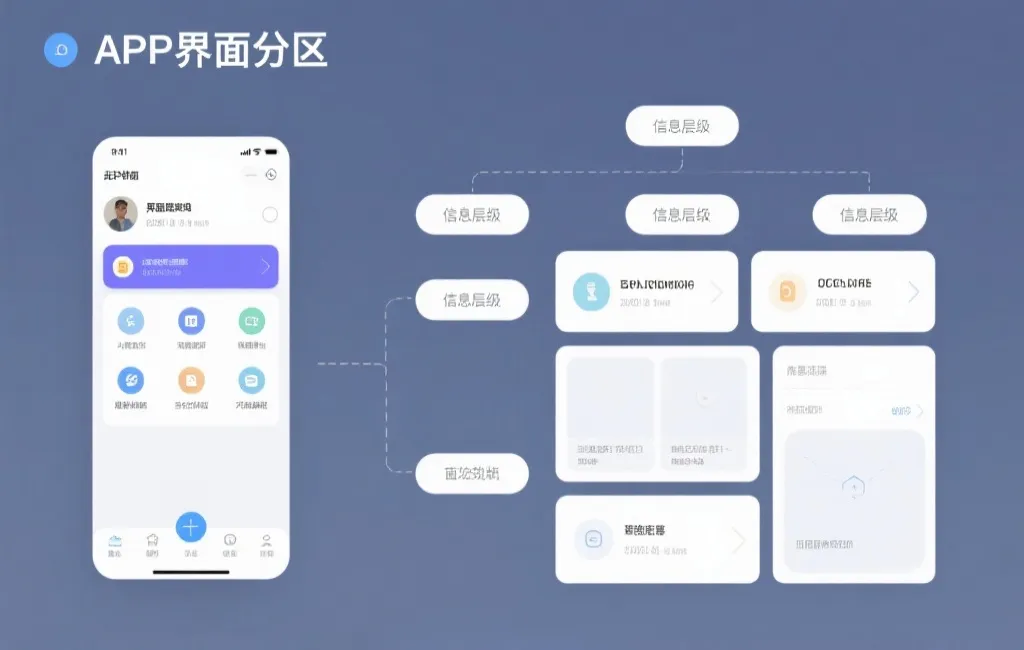 APP主要模块分区与功能导航示意图